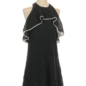 Alice + Olivia Black and White Ruffled A-line Cocktail Dress